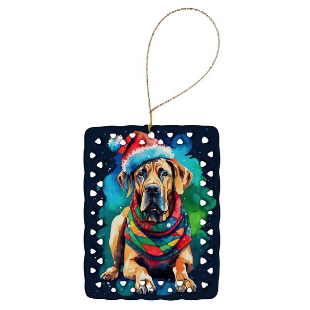 Great Dane Christmas Porcelain Ornament Christmas Tree Hanging Decorations For Home Christmas Holiday, Rectangle, Gift, Multicolor_maomaolike.com