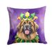 Leonberger King Of Mardi Gras Throw Pillow Machine Washable, Indoor Outdoor Decorative Pillow For Couch, Bed Or Patio, 18Hx18W_maomaolike.com