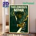 Thelonious Monk Jazz Theme Painting Poster, Vintage-toned Retro Jazz Pianist Playing Piano Poster, Rich Jazz Atmosphere Decor Ideal For Music Studio_maomaolike.com