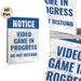 Video Game Notice Painting Poster, Vintage Distressed Text Art Poster, Clear Do-not-disturb Reminder, Ideal For Game Rooms, Bedrooms_maomaolike.com