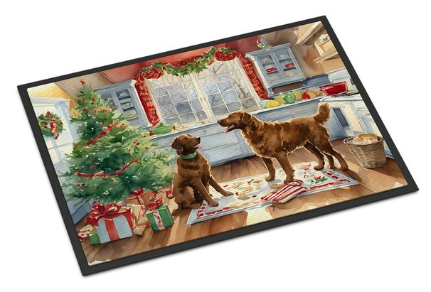 Chesapeake Bay Retriever Christmas Cookies Doormat Front Door Mat Indoor Outdoor Rugs For Entryway, Non Slip Washable Low Pile, 24H X 36W_maomaolike.com