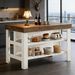 Kitchen Island, Breakfast Counter With Seating And Storage Shelves_maomaolike.com