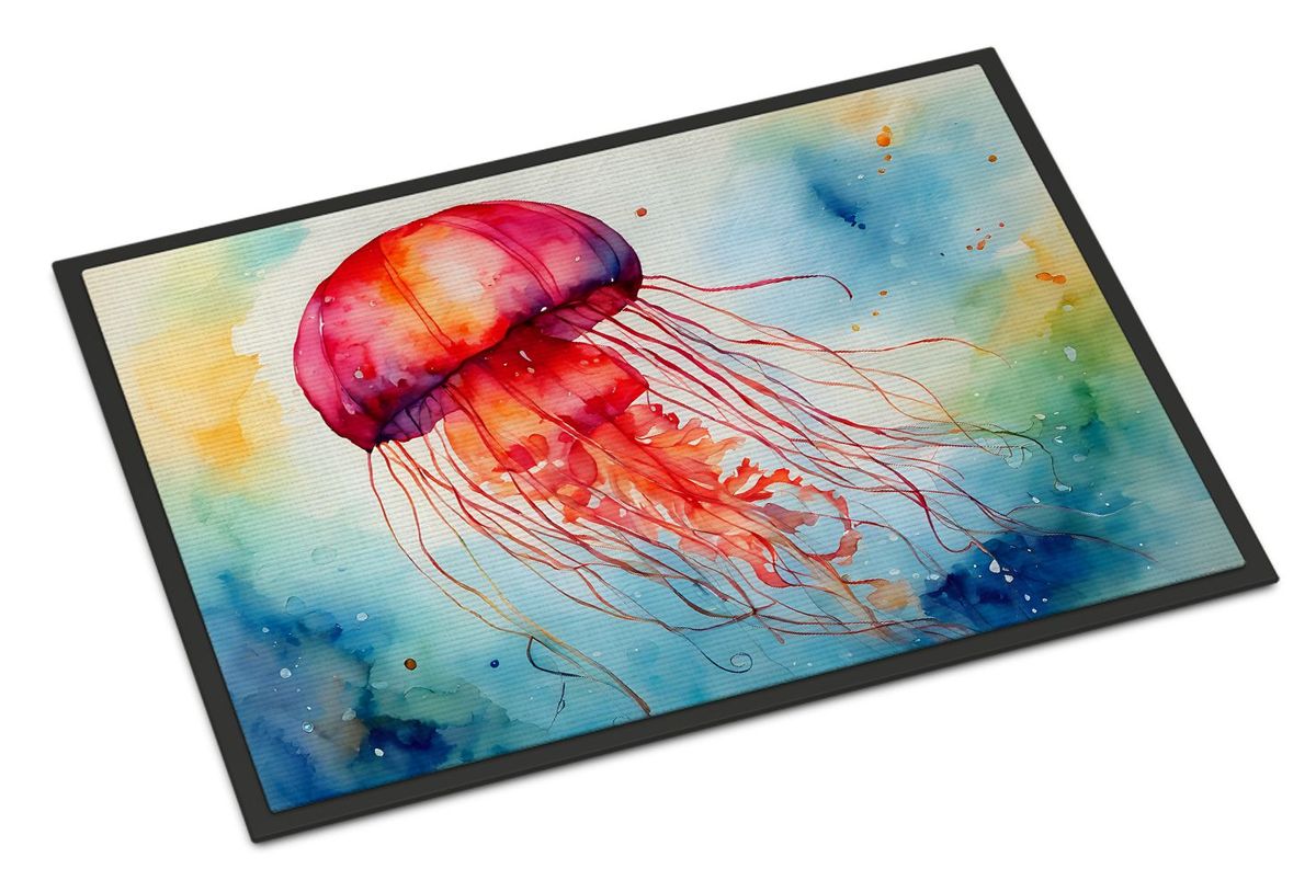 Jellyfish Doormat Front Door Mat Indoor Outdoor Rugs For Entryway, Non Slip Washable Low Pile, 24H X 36W_maomaolike.com