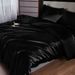 New Solid Color Satin Silk Four-Piece Set European And American Simple Sheet Bed Skirt_maomaolike.com