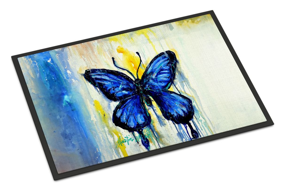 Flutter Butterfly Doormat Front Door Mat Indoor Outdoor Rugs For Entryway, Non Slip Washable Low Pile, 24H X 36W_maomaolike.com