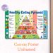 Healthy Eating Pyramid Painting Poster, Vibrant Flat Graphic Poster, Informative Nutrition Guide With Food Serving Guidelines & Exercise Tips_maomaolike.com
