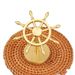 Pure Copper Turn Smoothly Palm Rudder Ship Steering Wheel Creative Desktop Decompression Artifact Brass Ornaments_maomaolike.com