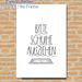 German "Please Take Off Shoes" Painting Poster, Minimalist Hand-drawn Black & White Typographic Poster, Polite Clear Reminder Ideal For Home Entryway_maomaolike.com