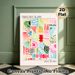 Abstract Geometric Painting Poster, Vibrant Watercolor Mixed Abstract Lines & Shapes Poster, Artistic Uplifting Decor Ideal For Living Room, Office_maomaolike.com