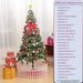 6ft Artificial Christmas Tree with LED Energy-Saving Lights, Includes 195 Pcs Pendant, Tree Skirt and Guardrails_maomaolike.com