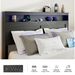 Bed Frame Queen Size, Wood Platform Bed Frame With Storage LED Light Headboard And 2 USB , Noise Free,No Box Spring Needed And Easy Assembly Tool,Large Under Bed Storage,Dark Black_maomaolike.com