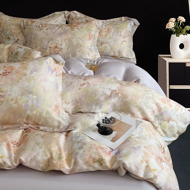 2026 Spring Light Luxury Lyocell Tencel Bedding Set Summer Ice Silk Cool Smooth Naked Sleep Bed Sheet Duvet Cover_maomaolike.com
