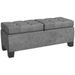 46" Storage Ottoman Bench, Upholstered End Of Bed Bench With Steel Frame, Button Tufted Storage Bench With Safety Hinges For Living Room, Entryway, Bedroom, Gray_maomaolike.com