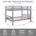Full Over Full Bunk Bed With Thick Posts,Wooden Bunk Bed With High Guardrail And Ladder For Kids, Teens, Dorm Rooms, And Guest Rooms,No Box Spring Needed, Grey_maomaolike.com