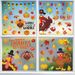 10 Sheets Window Clings Turkey Pumpkin Maple Leaf Pattern Window Stickers Static PVC Fall Window Decals For Home Decoration_maomaolike.com