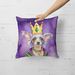Chinese Crested King Of Mardi Gras Throw Pillow Machine Washable, Indoor Outdoor Decorative Pillow For Couch, Bed Or Patio, 18Hx18W_maomaolike.com