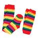 Unisex Holiday party set Colorful stockings over the knee stockings Party Rainbow stockings gloves colorful striped socks_maomaolike.com