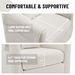 Swivel Accent Chair With Ottoman Set, Modern Chenille Barrel Armchair With Removable Back Pillow & 2 Armrest Covers For Living Room, Bedroom, Office, White_maomaolike.com